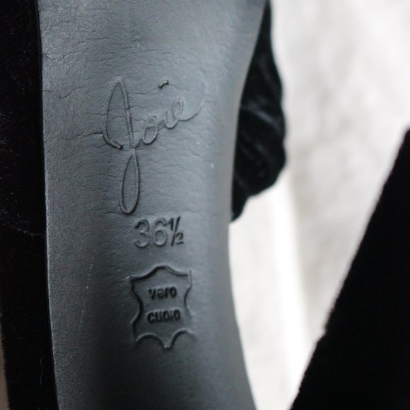 Joie Black Velvet Open-toe Buckle Closure Heels Sandals 6.5 - Picture 9 of 9